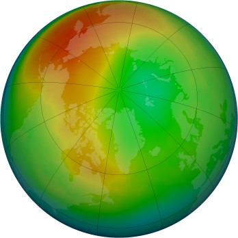 Arctic ozone map for 2001-01